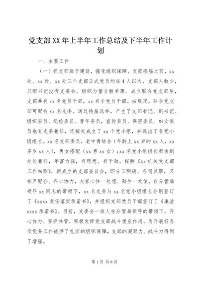 党支部某年上半年工作总结及下半年工作计划.docx