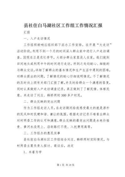 县社住白马湖社区工作组工作情况汇报.docx
