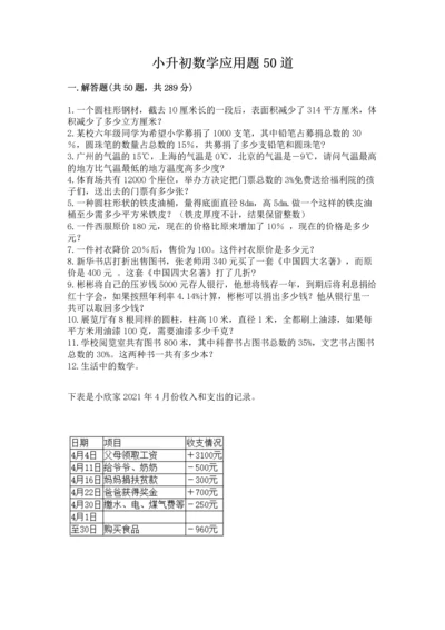 小升初数学应用题50道精选答案.docx