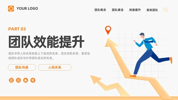 橙色打造高绩效团队绩效考核团队管理通用PPT团队建设
