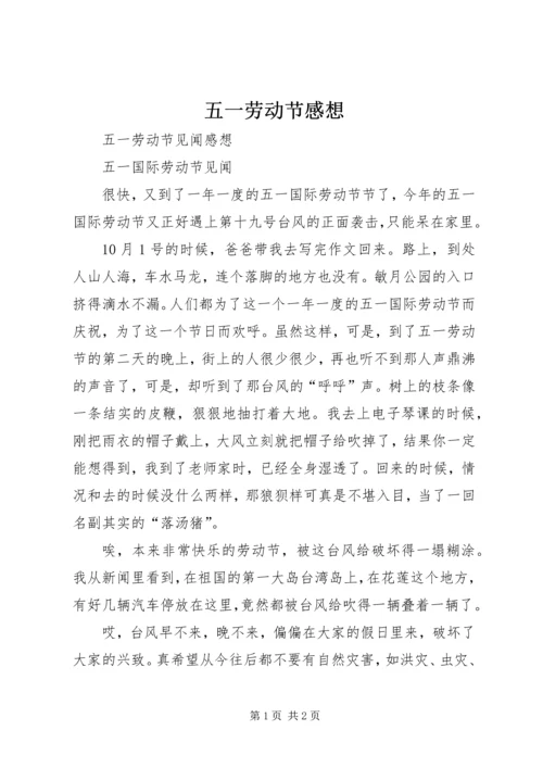 五一劳动节感想.docx