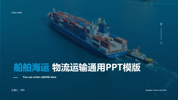 国际物流行业船舶海运物流运输通用PPT模版