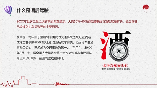 拒绝酒驾遵守交通法规关爱危险驾驶通用PPT模板