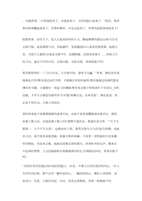 2023年高考优秀作文范文不朽的青春精选.docx