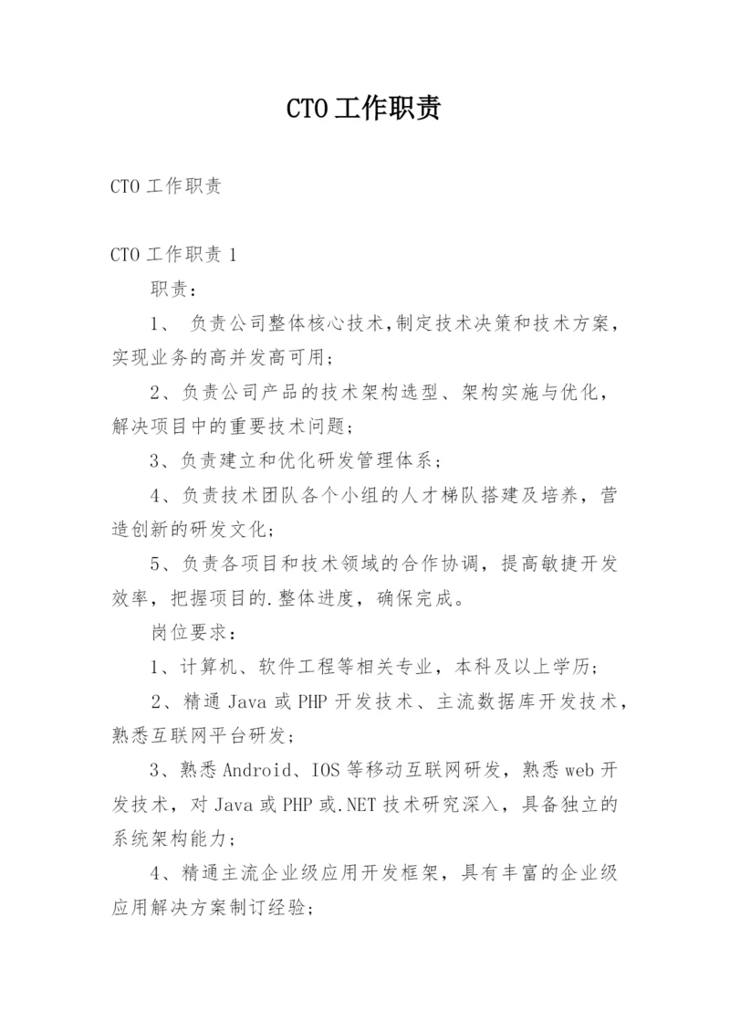 CTO工作职责.docx