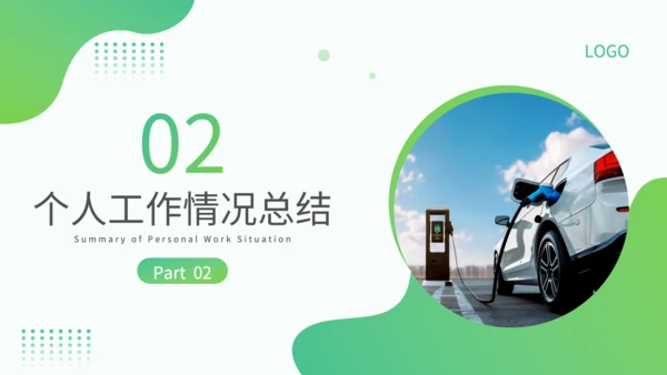 绿色小清新风新能源销售转正述职PPT