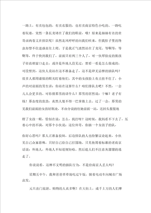 元旦见闻作文400字合集九篇范文精选