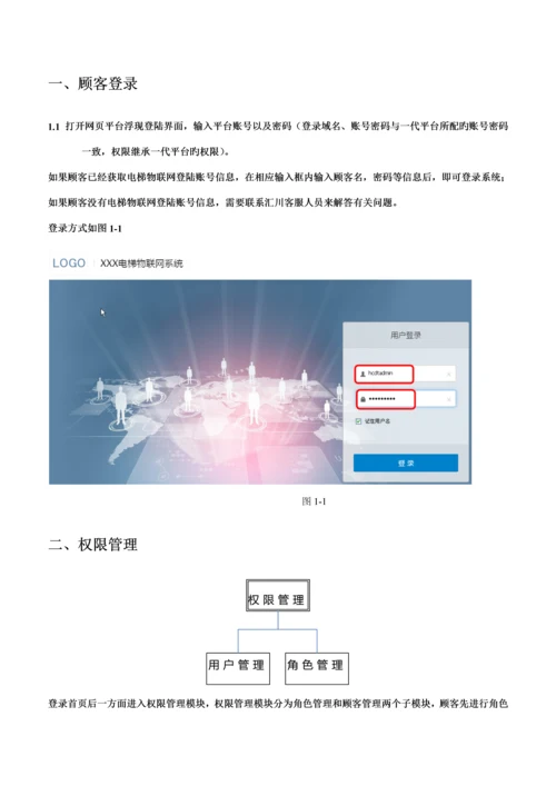 电梯物联网平台使用标准手册.docx