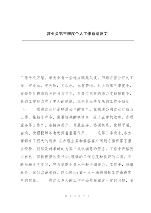 营业员第三季度个人工作总结范文.docx