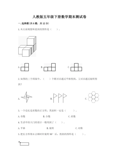 人教版五年级下册数学期末测试卷及完整答案一套.docx