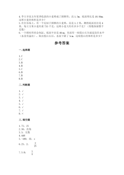 小升初六年级期末试卷附参考答案（能力提升）.docx