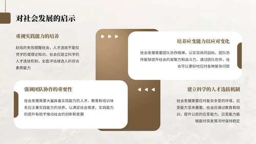 棕色中国风纸上谈兵历史教学课件