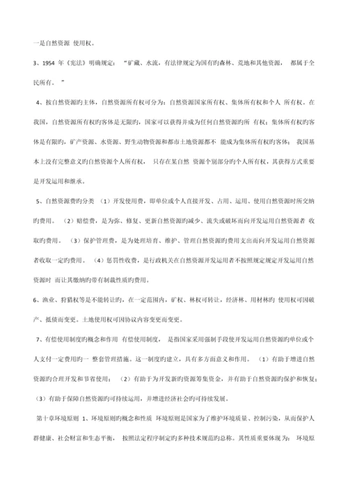 2023年自考法律环境与资源保护法重点新编.docx