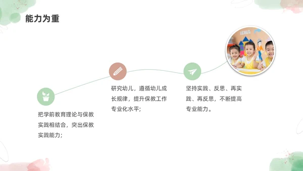 小清新水彩幼儿园教师专业标准培训PPT课件