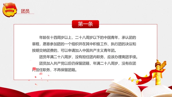 中国共青团章程PPT模板