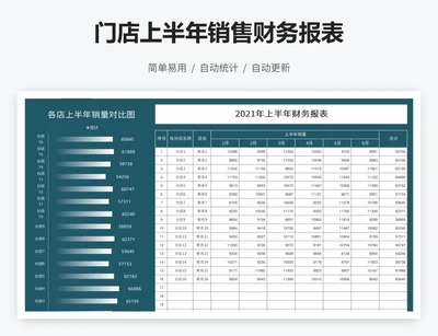 门店上半年销售财务报表