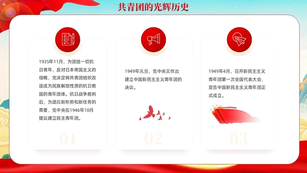 国潮红色党政青年你为什么入团团课PPT模板党建