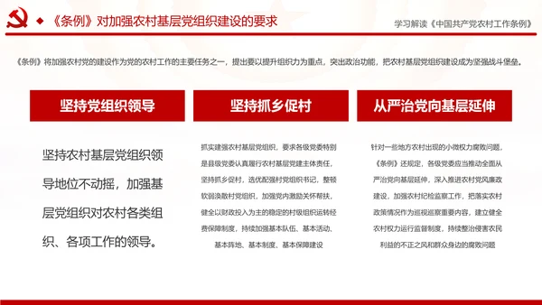 学习解读中国共产党农村工作条例PPT模板
