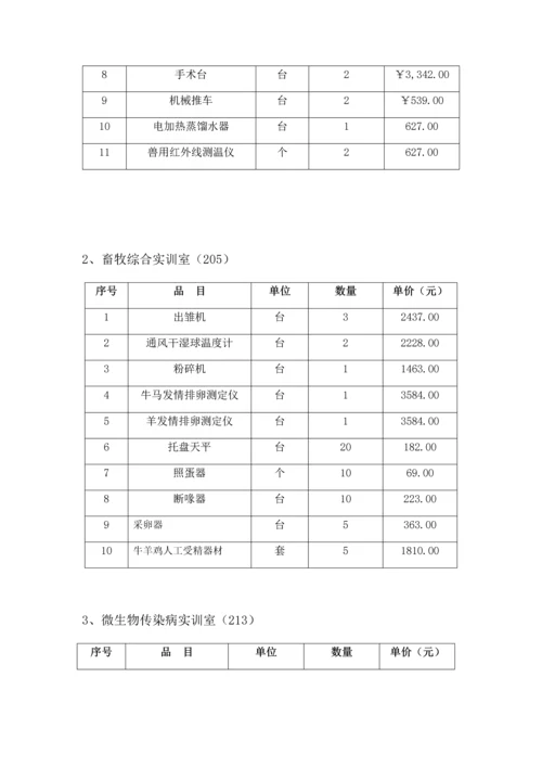 畜牧兽医系实训室建设综合规划专业方案.docx