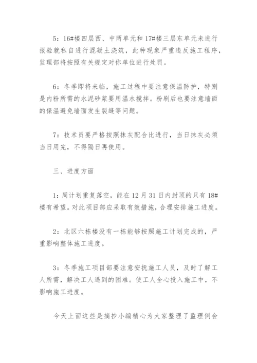 监理例会会议纪要范文(精选3篇).docx