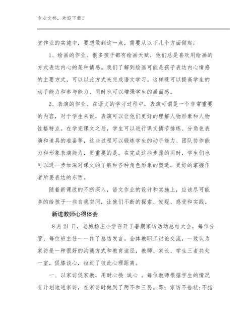 2024年新进教师心得体会范文13篇合辑.docx