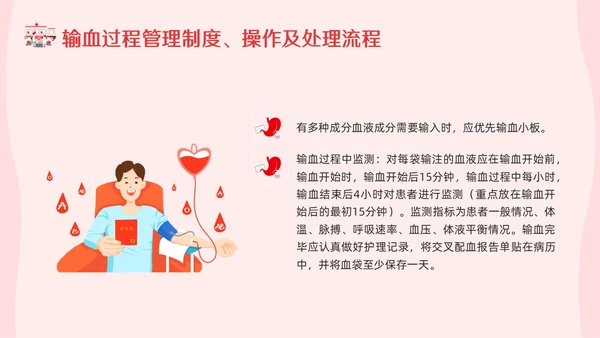 红色插画输血制度PPT模板宣传PPT动态PPT医疗护理