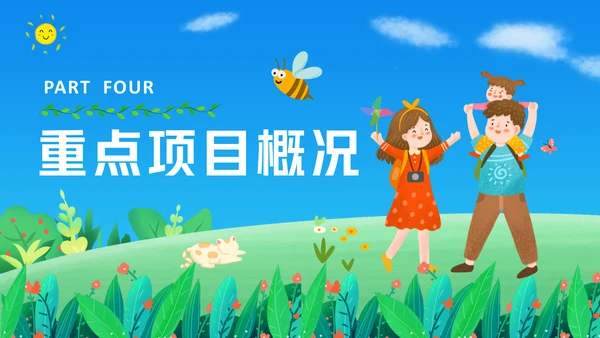 春暖花开去郊游旅游推介通用PPT模板