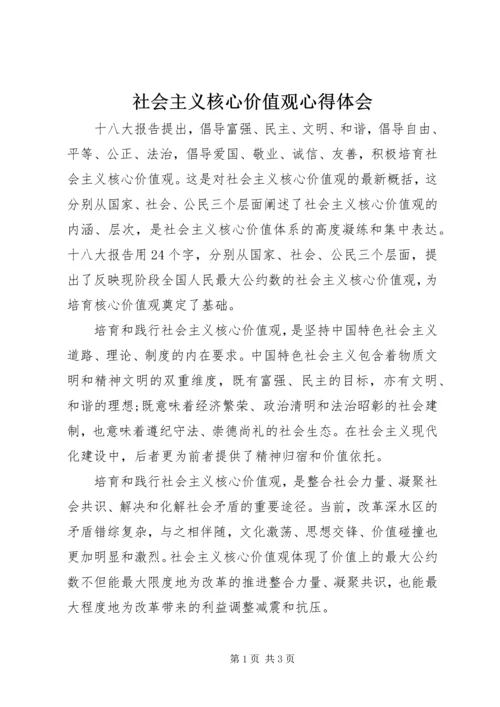社会主义核心价值观心得体会 (10).docx