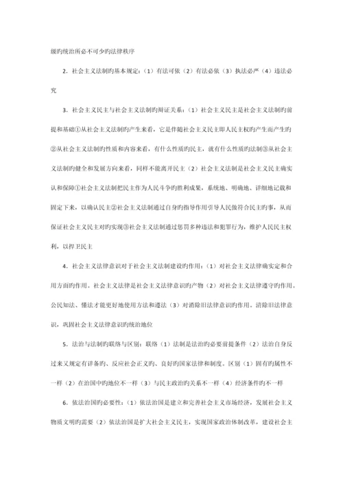 2023年自学考试法学概论复习要点.docx