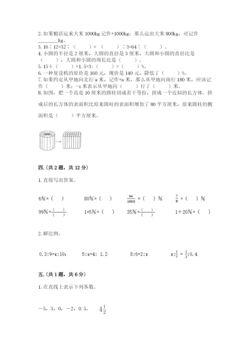 小学六年级下册数学摸底考试题含完整答案（名师系列）.docx