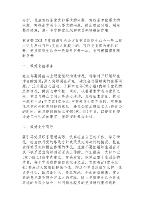 党支部2021年度组织生活会方案.docx