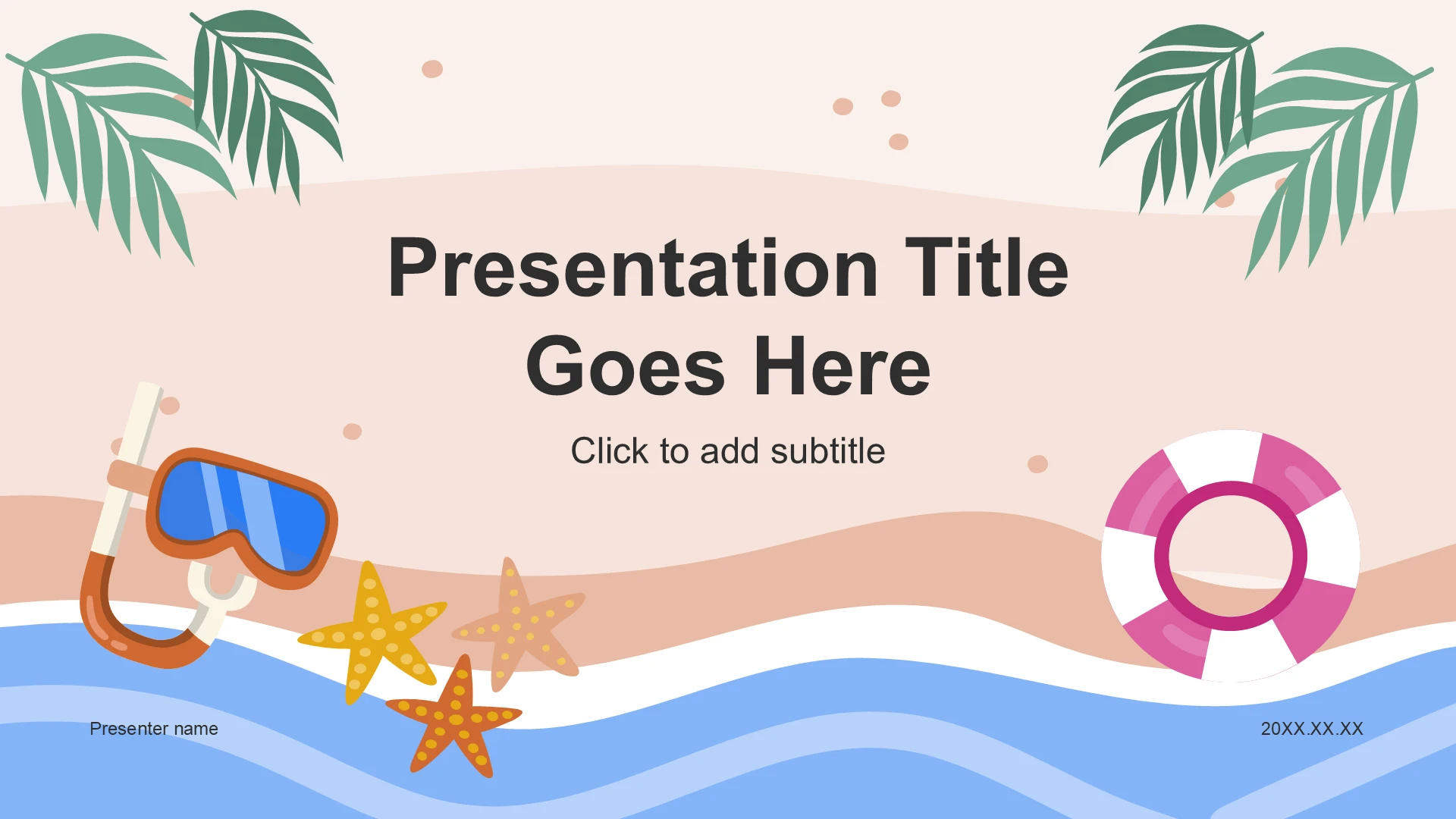 浅蓝卡通风夏季节庆营销活动总结PPT主题