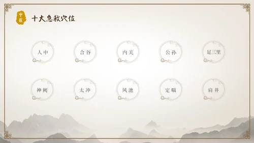 中国古风人物针灸药材中医常用急救技术教学宣传演讲模板