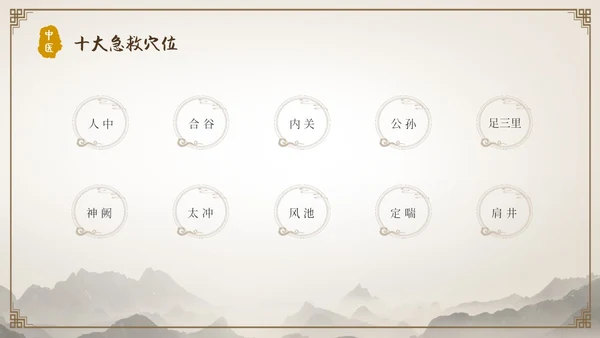 中国古风人物针灸药材中医常用急救技术教学宣传演讲模板