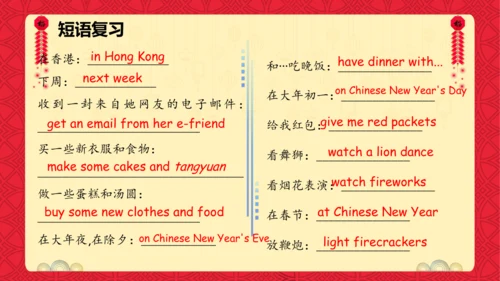 Unit 8 Chinese New Year 复习课件(共26张PPT)-2024-2025学年译