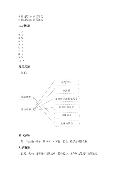 教科版科学三年级下册第一单元《物体的运动》测试卷典型题