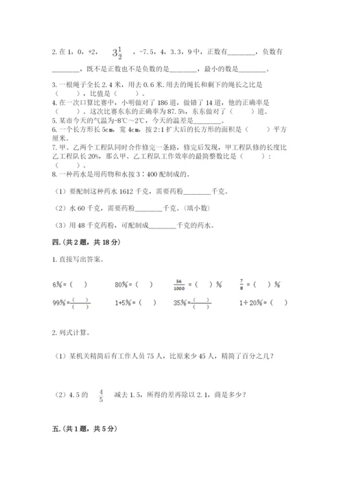 人教版数学六年级下册试题期末模拟检测卷【培优a卷】.docx