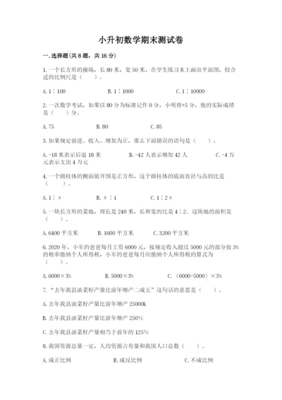 小升初数学期末测试卷推荐.docx