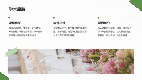 绿色剪纸风我的大学生活与成长故事PPT模板