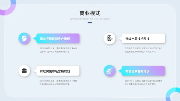 创意毛玻璃风产品介绍公司介绍商业计划书ppt模板