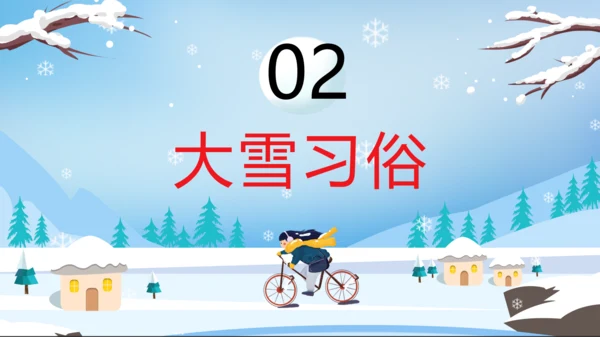卡通风中国传统二十四节气大雪PPT课件