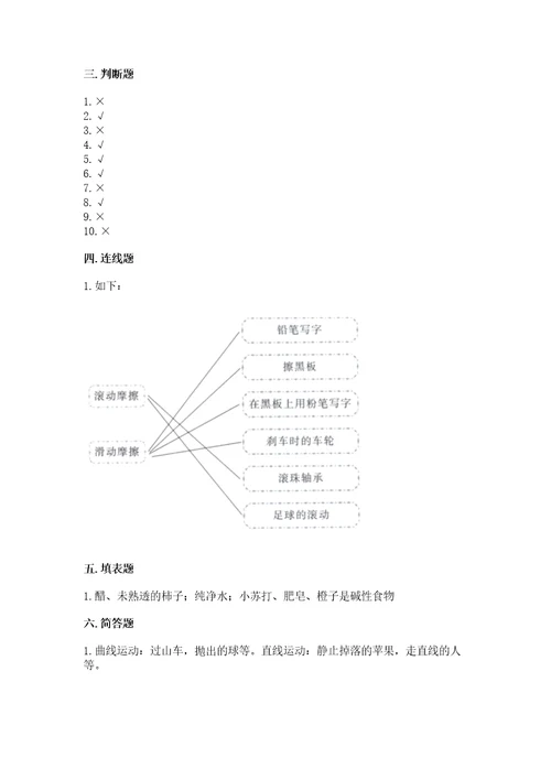 教科版科学三年级下册第一单元《物体的运动》测试卷精品名校卷