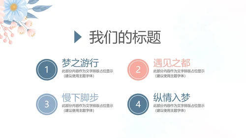 手绘小清新旅行电子相册PPT动态模板