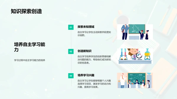 自学与项目学习报告PPT模板