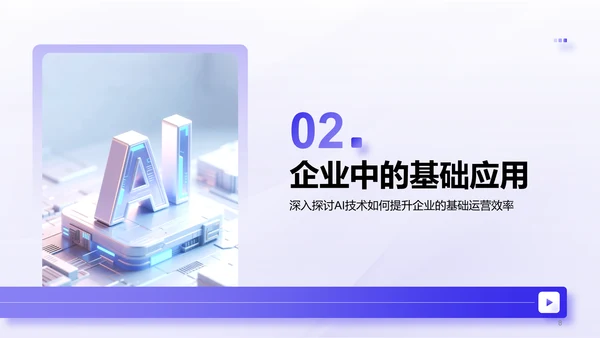 紫色商务风AI技术企业级应用报告PPT模板