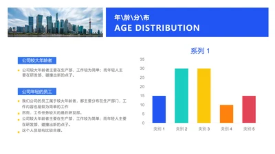 简约HR通用年龄分析图表PPT图文页