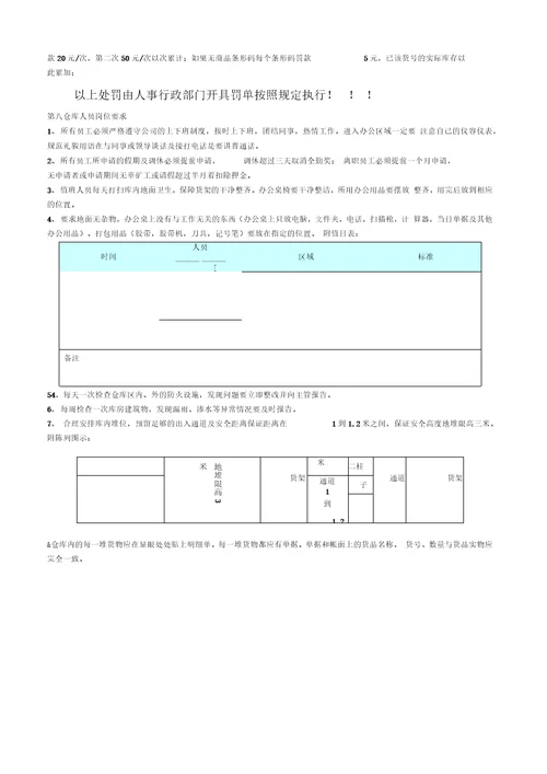 物流部管理制度