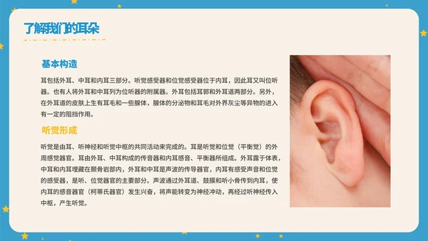 蓝色卡通全国爱耳日科普PPT模板
