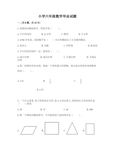 小学六年级数学毕业试题精品【考点梳理】.docx