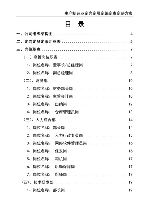 0-【精编资料】-27-生产制造业定岗定员定编定责定薪方案.docx